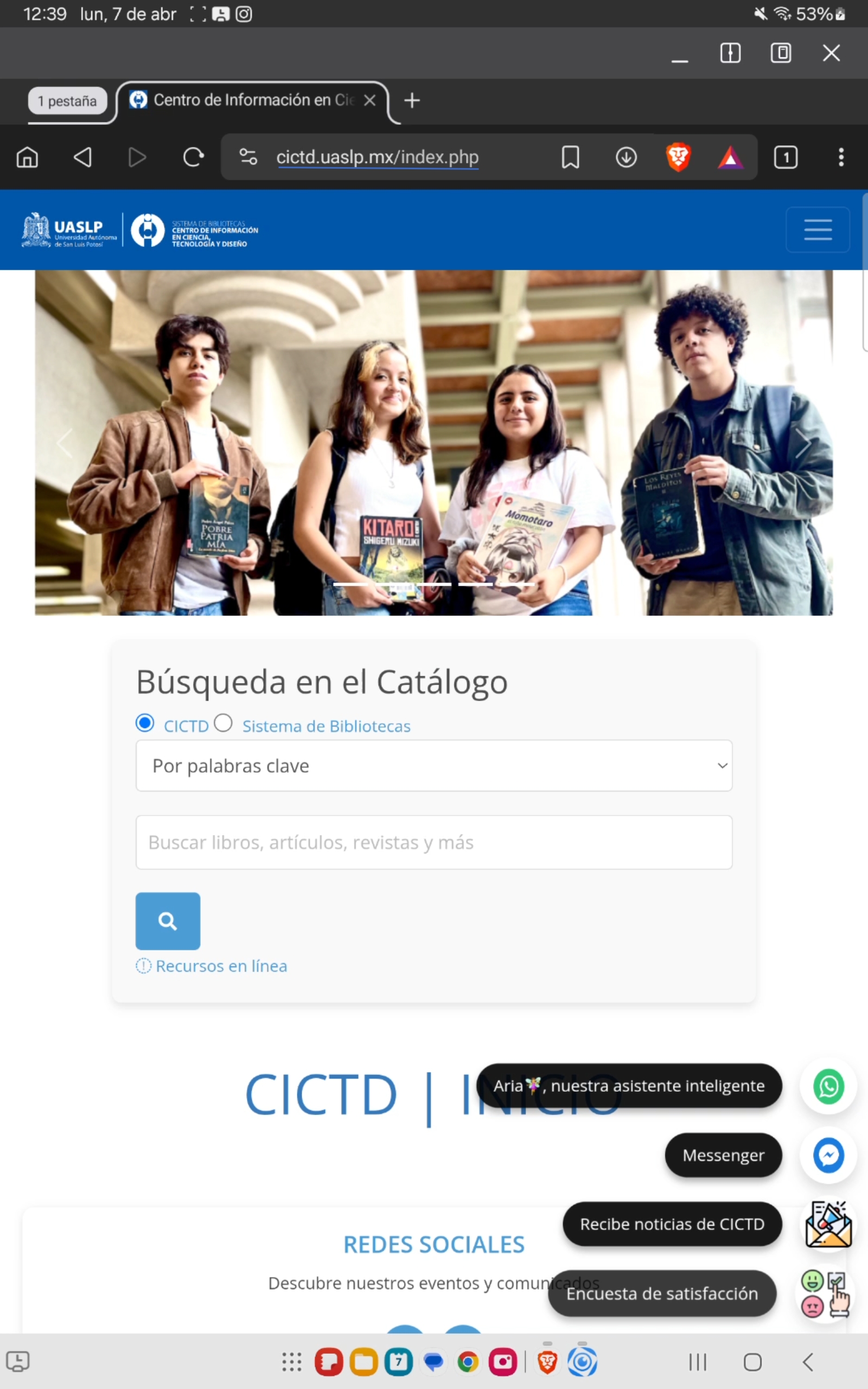 Nueva Interfaz del Sitio Web CICTD